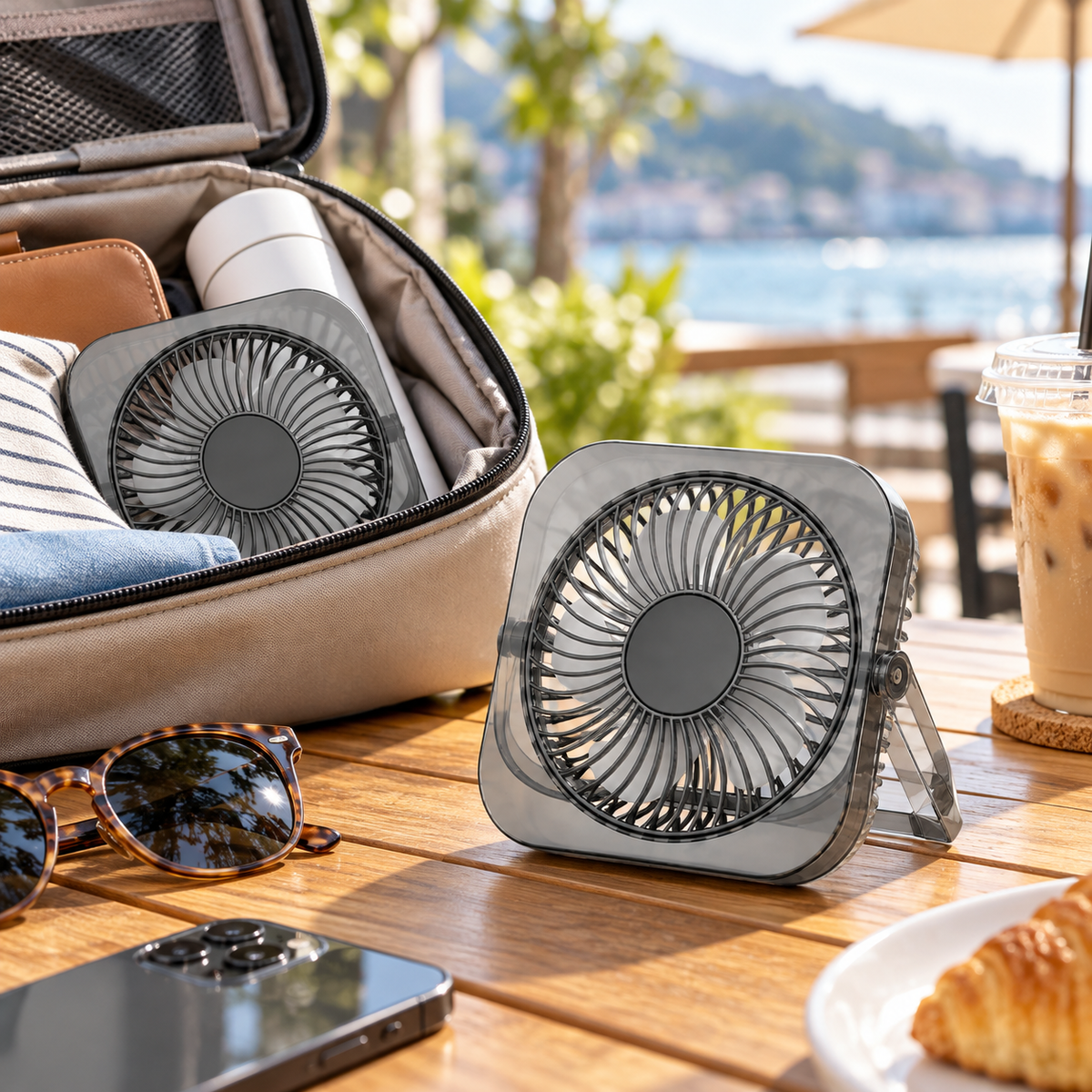 Portable Usb Ventilateur de Bureau Avec Trois Vitesses et Nachtlamp Ventilateur Portable